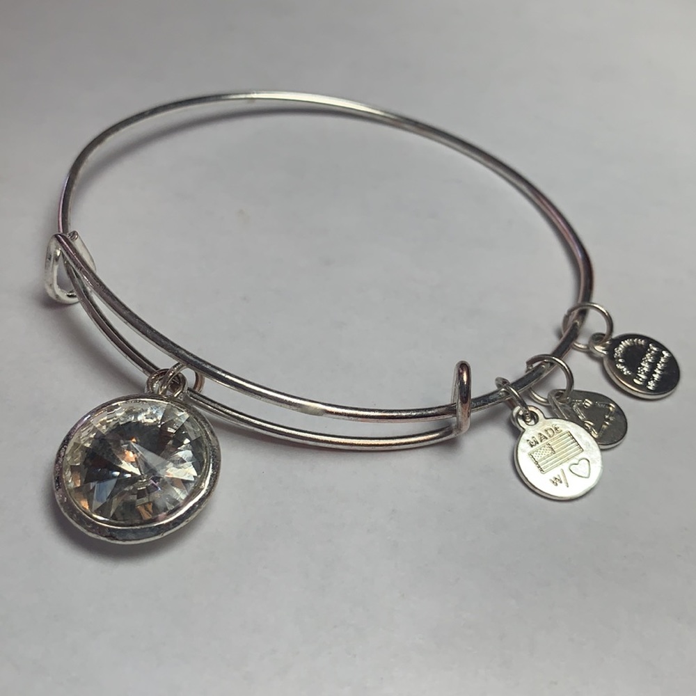 Alex and Ani Clear Stone Bangle Bracelet - Picture 4 of 5